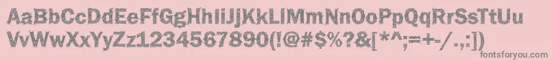 Funky36Bold-fontti – harmaat kirjasimet vaaleanpunaisella taustalla