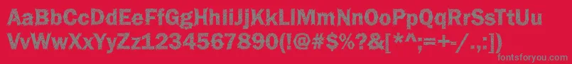 Funky36Bold Font – Gray Fonts on Red Background