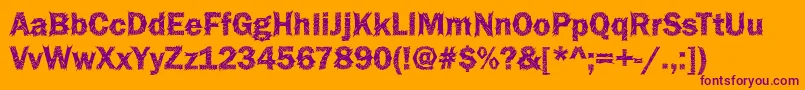Funky36Bold-Schriftart – Violette Schriften auf orangefarbenem Hintergrund