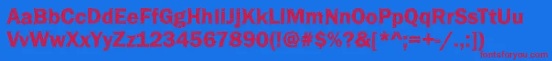 フォントFunky36Bold – 赤い文字の青い背景