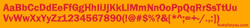 Шрифт Funky36Bold – красные шрифты на оранжевом фоне