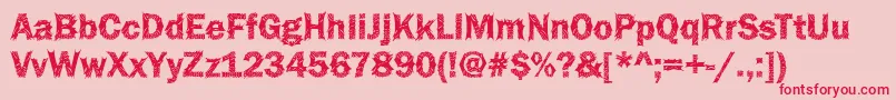 Police Funky36Bold – polices rouges sur fond rose