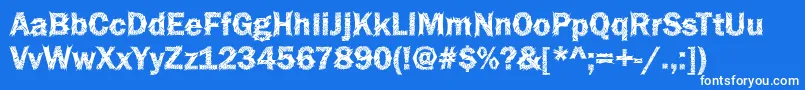 Funky36Bold-Schriftart – Weiße Schriften auf blauem Hintergrund