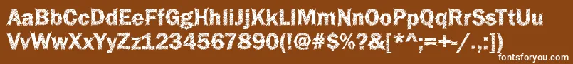 フォントFunky36Bold – 茶色の背景に白い文字