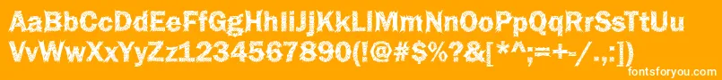 Шрифт Funky36Bold – белые шрифты на оранжевом фоне