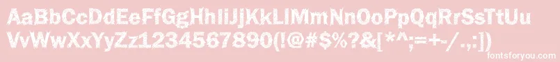 Funky36Bold-fontti – valkoiset fontit vaaleanpunaisella taustalla