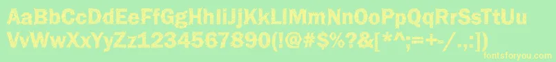 Funky36Bold Font – Yellow Fonts on Green Background