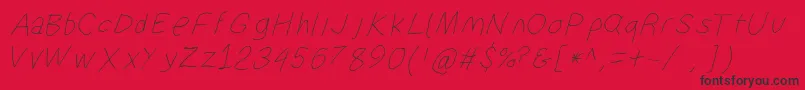 Suplexdriverhairlineobl Font – Black Fonts on Red Background