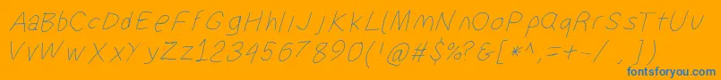 Suplexdriverhairlineobl Font – Blue Fonts on Orange Background