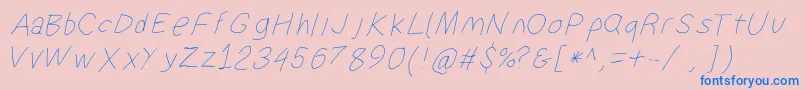 Suplexdriverhairlineobl Font – Blue Fonts on Pink Background