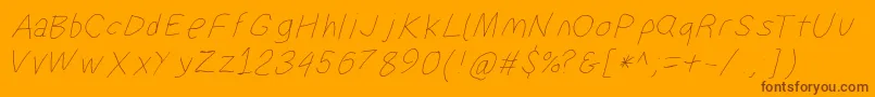 Suplexdriverhairlineobl Font – Brown Fonts on Orange Background