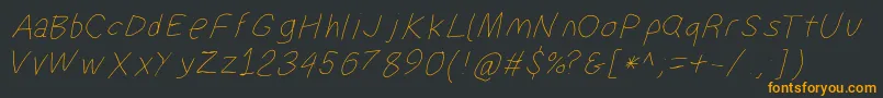 Suplexdriverhairlineobl Font – Orange Fonts on Black Background