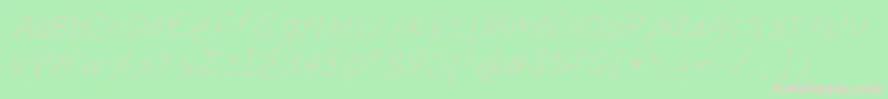 Suplexdriverhairlineobl Font – Pink Fonts on Green Background