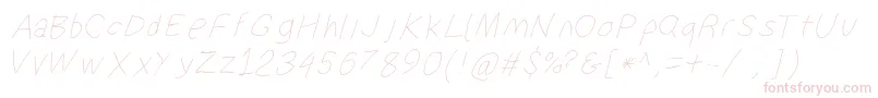 Suplexdriverhairlineobl Font – Pink Fonts on White Background