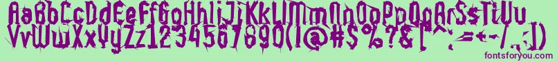 Supercaligrafilisticexpialidoc Font – Purple Fonts on Green Background