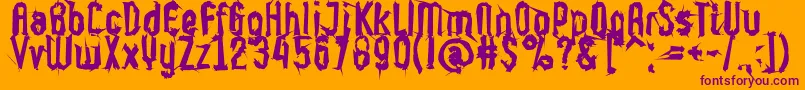 Supercaligrafilisticexpialidoc Font – Purple Fonts on Orange Background