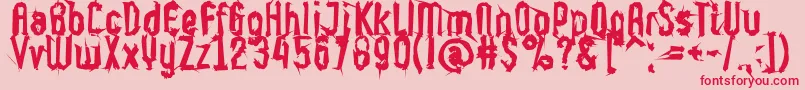 Czcionka Supercaligrafilisticexpialidoc – czerwone czcionki na różowym tle