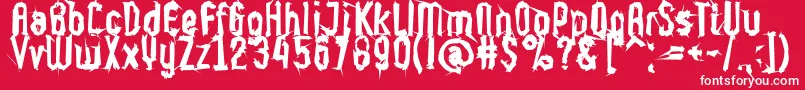 フォントSupercaligrafilisticexpialidoc – 赤い背景に白い文字