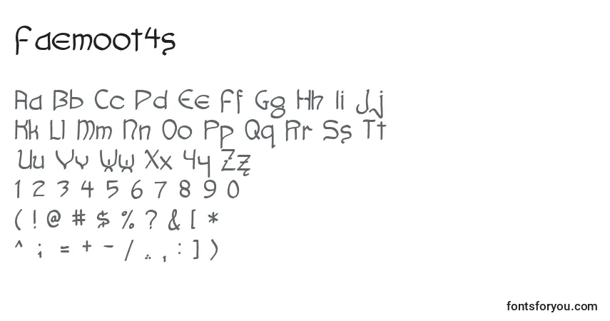 Schriftart Faemoot4s – Alphabet, Zahlen, spezielle Symbole