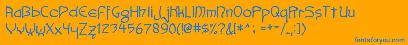Faemoot4s Font – Blue Fonts on Orange Background