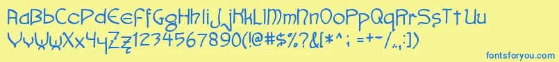 Faemoot4s Font – Blue Fonts on Yellow Background