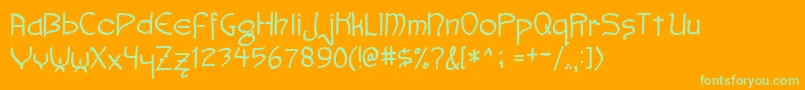 Faemoot4s Font – Green Fonts on Orange Background