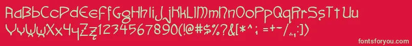 Faemoot4s Font – Green Fonts on Red Background