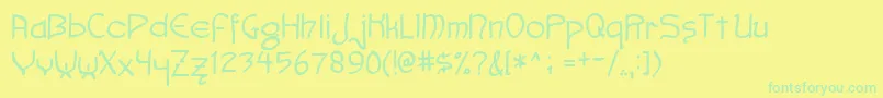 Faemoot4s Font – Green Fonts on Yellow Background