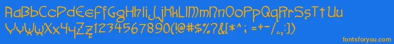 Faemoot4s Font – Orange Fonts on Blue Background