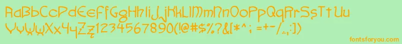 Faemoot4s Font – Orange Fonts on Green Background