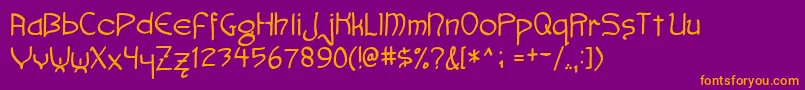 Faemoot4s Font – Orange Fonts on Purple Background