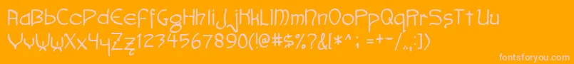 Faemoot4s Font – Pink Fonts on Orange Background