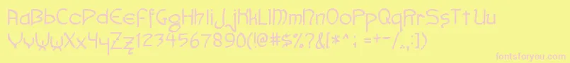 Faemoot4s Font – Pink Fonts on Yellow Background