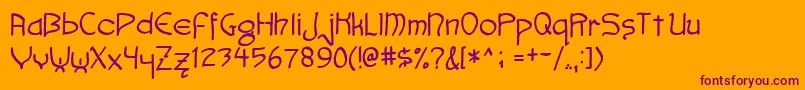 Faemoot4s Font – Purple Fonts on Orange Background