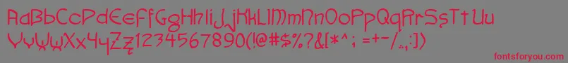 Faemoot4s Font – Red Fonts on Gray Background