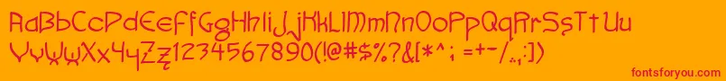 Fonte Faemoot4s – fontes vermelhas em um fundo laranja
