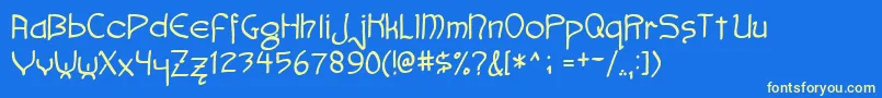 Faemoot4s Font – Yellow Fonts on Blue Background