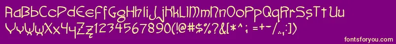 Faemoot4s Font – Yellow Fonts on Purple Background