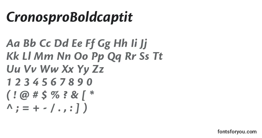 Шрифт CronosproBoldcaptit – алфавит, цифры, специальные символы