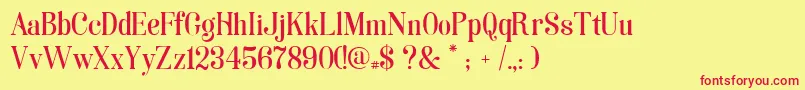 SoriaFont Font – Red Fonts on Yellow Background