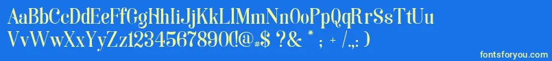 SoriaFont Font – Yellow Fonts on Blue Background