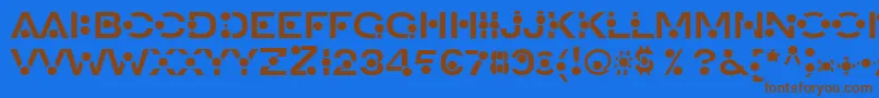 フォントAn – 茶色の文字が青い背景にあります。