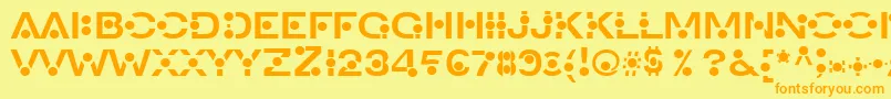 フォントAn – オレンジの文字が黄色の背景にあります。