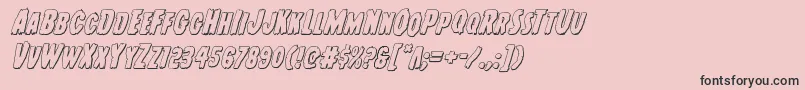 フォントYoungfrank3Dital – ピンクの背景に黒い文字