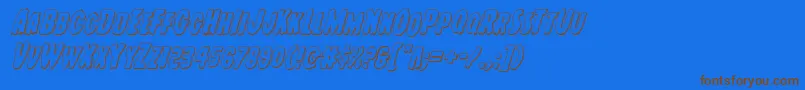 Youngfrank3Dital-fontti – ruskeat fontit sinisellä taustalla