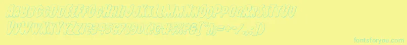 fuente Youngfrank3Dital – Fuentes Verdes Sobre Fondo Amarillo