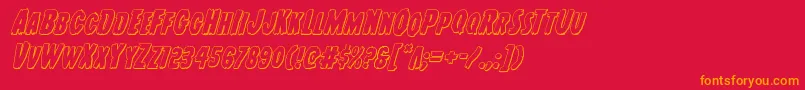 Youngfrank3Dital Font – Orange Fonts on Red Background