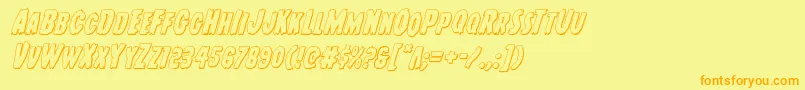 Шрифт Youngfrank3Dital – оранжевые шрифты на жёлтом фоне