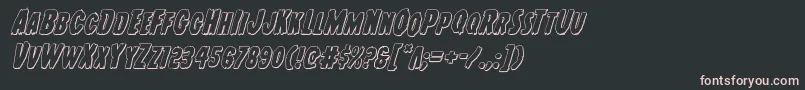 Шрифт Youngfrank3Dital – розовые шрифты на чёрном фоне