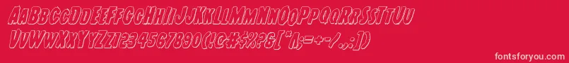 フォントYoungfrank3Dital – 赤い背景にピンクのフォント